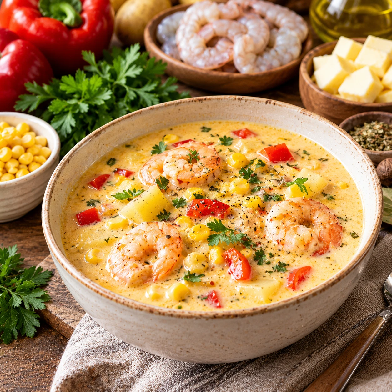 🧀🍤 Сырный суп с креветками — нежный, сливочный и невероятно вкусный!