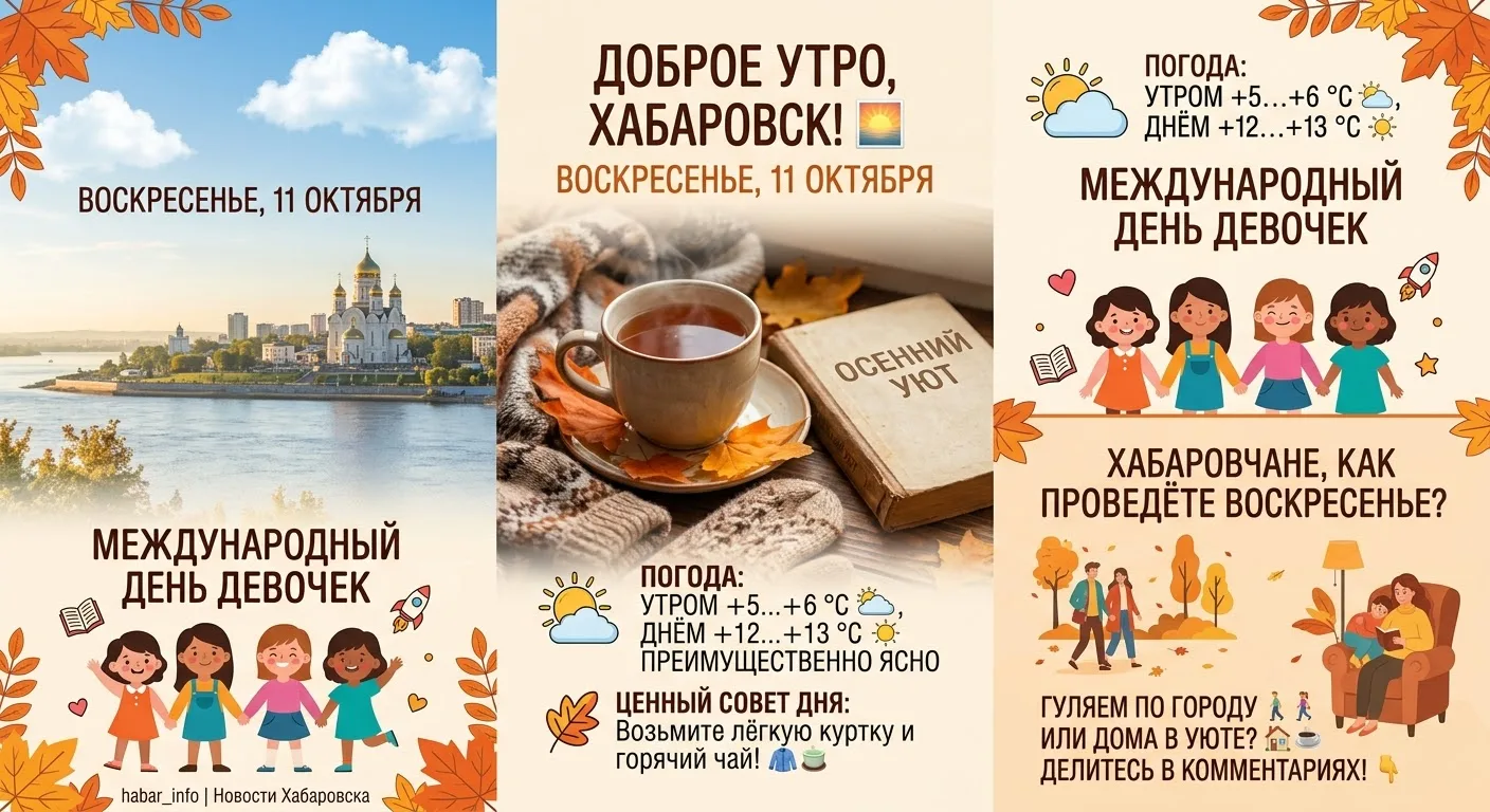 🌅 Доброе утро, Хабаровск! С воскресеньем, 11 октября! ☕️🍂