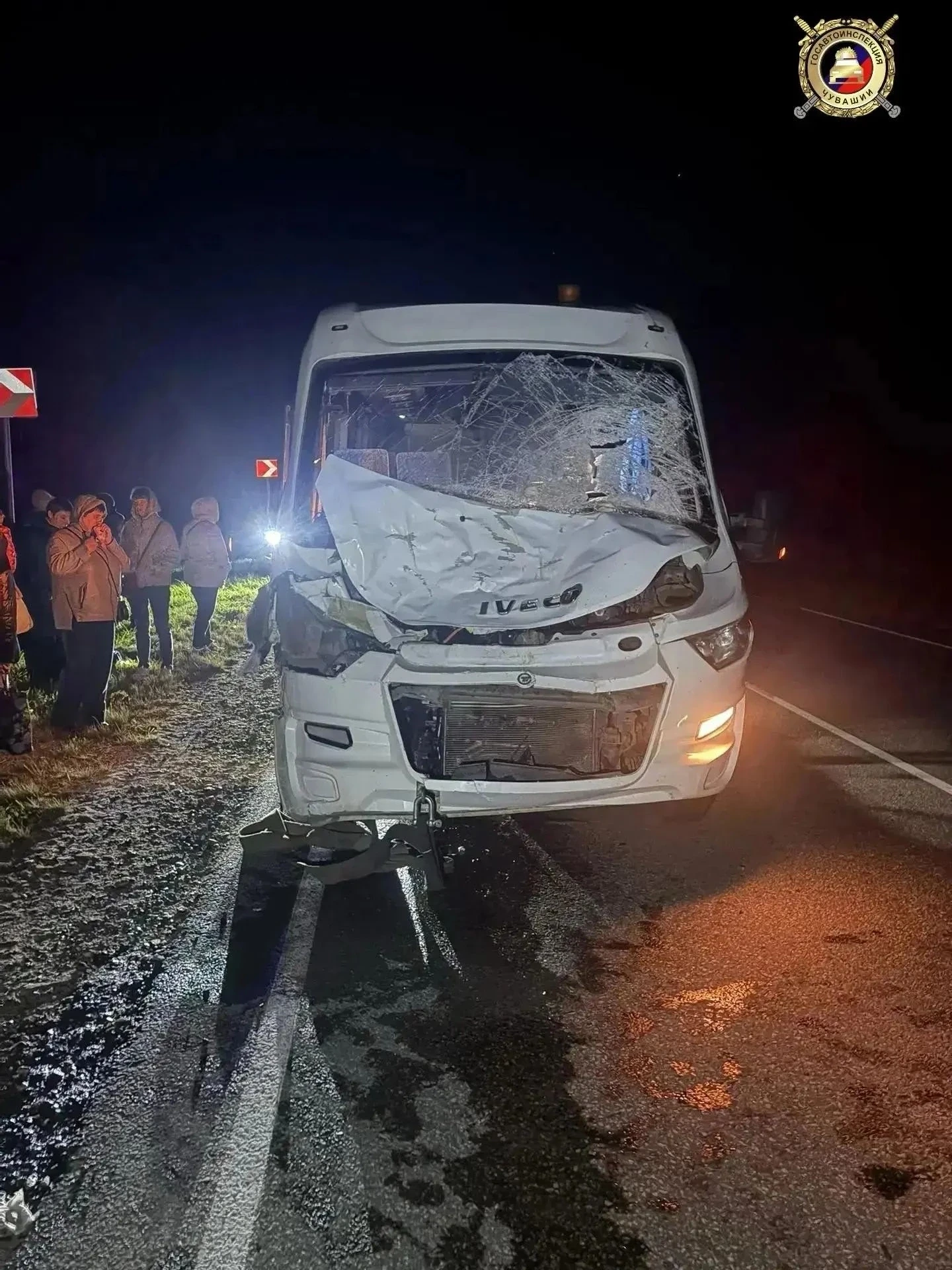 Лось выбежал на трассу под автобус из Йошкар-Олы
