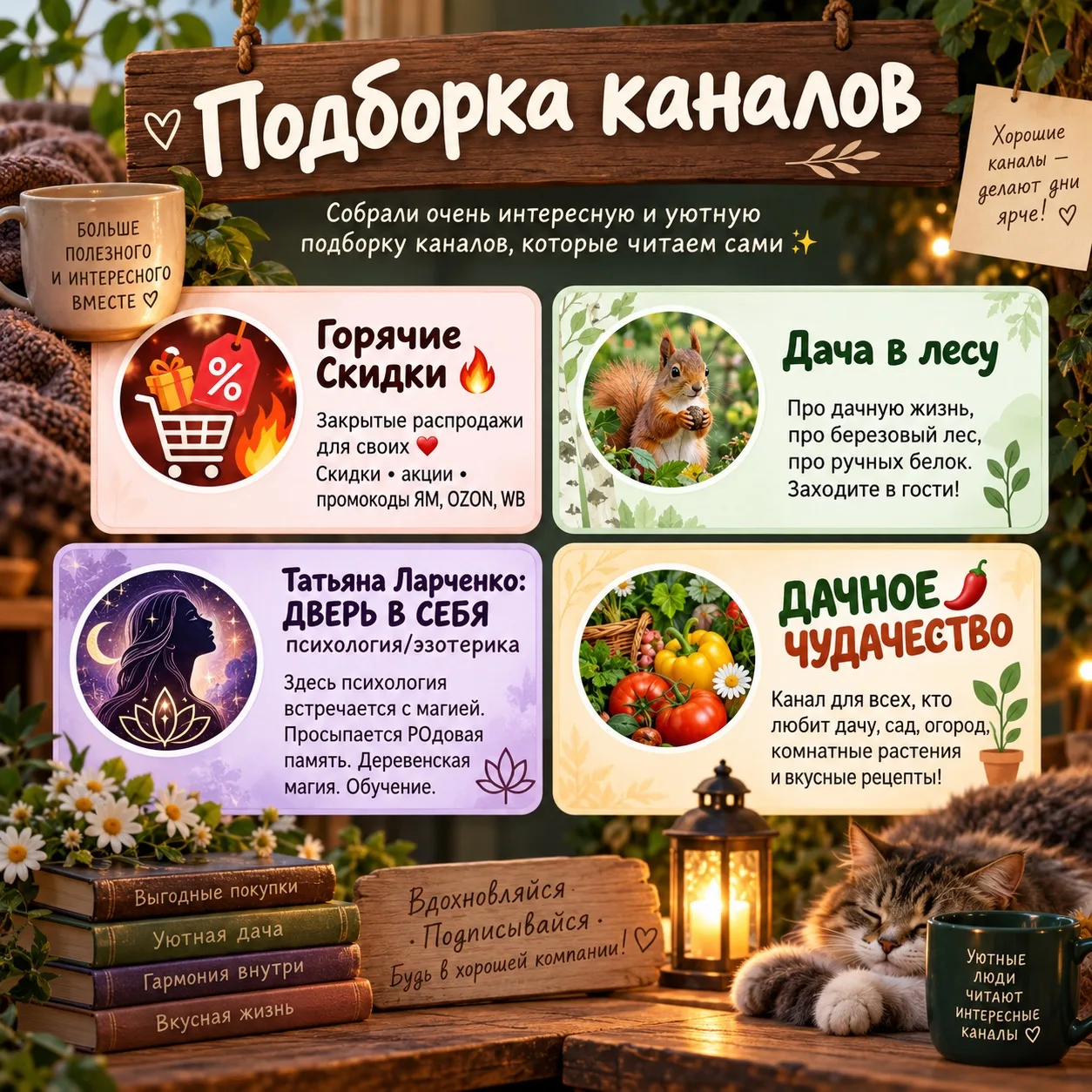 Собрали очень интересную и уютную подборку каналов, которые читаем сами ✨