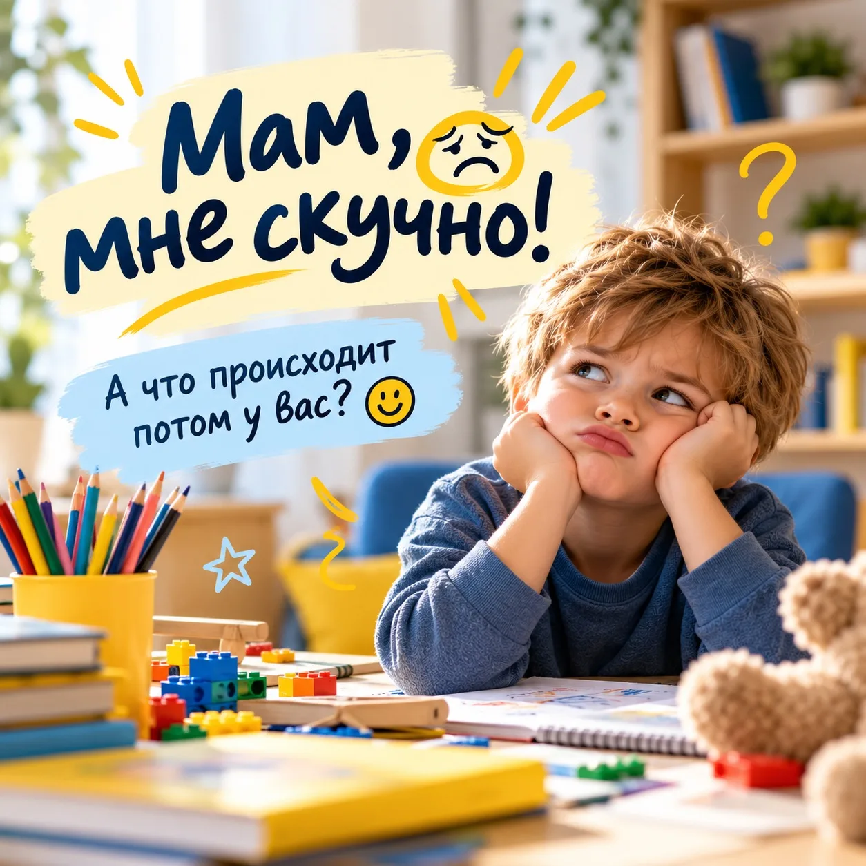 — Мам, мне скучно! 😩