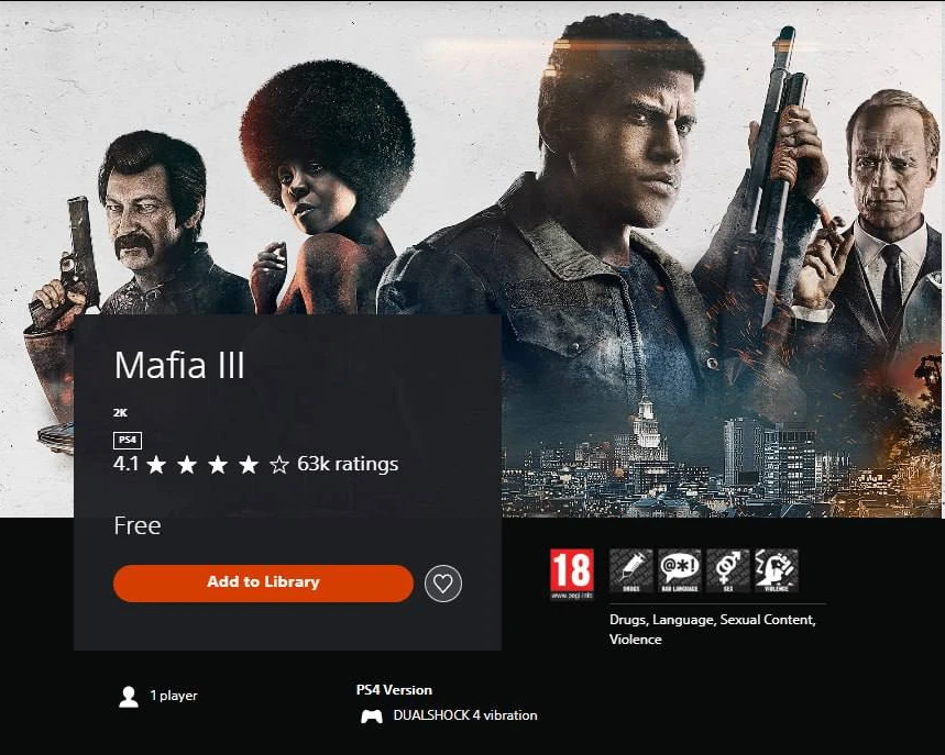 Mafia III со всеми дополнениями и Call of Duty: WWII стали бесплатными в PS Store.