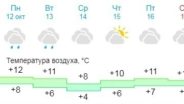 Погода для жителей Великого Новгорода, Боровичей и Старой Руссы с 12 по 18 октября