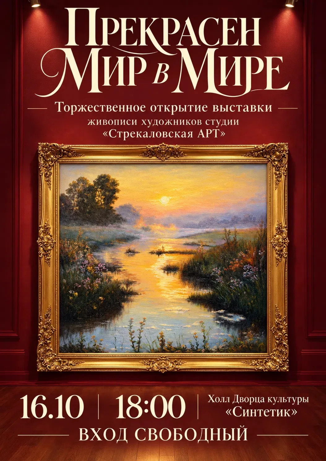 🎨 Дорогие друзья! 16 октября в 18:00 в холле дворца культуры «Синтетик» состоится торж...