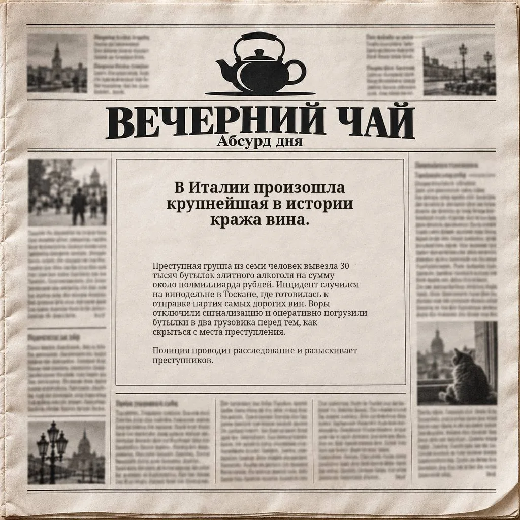 В Италии произошла крупнейшая в истории кража вина.