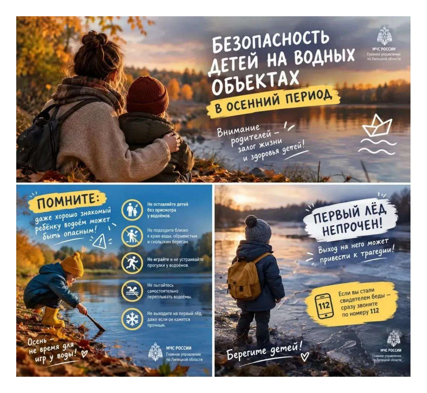 Безопасность детей на водных объектах в осенне зимний период: МЧС предупреждает об опас...