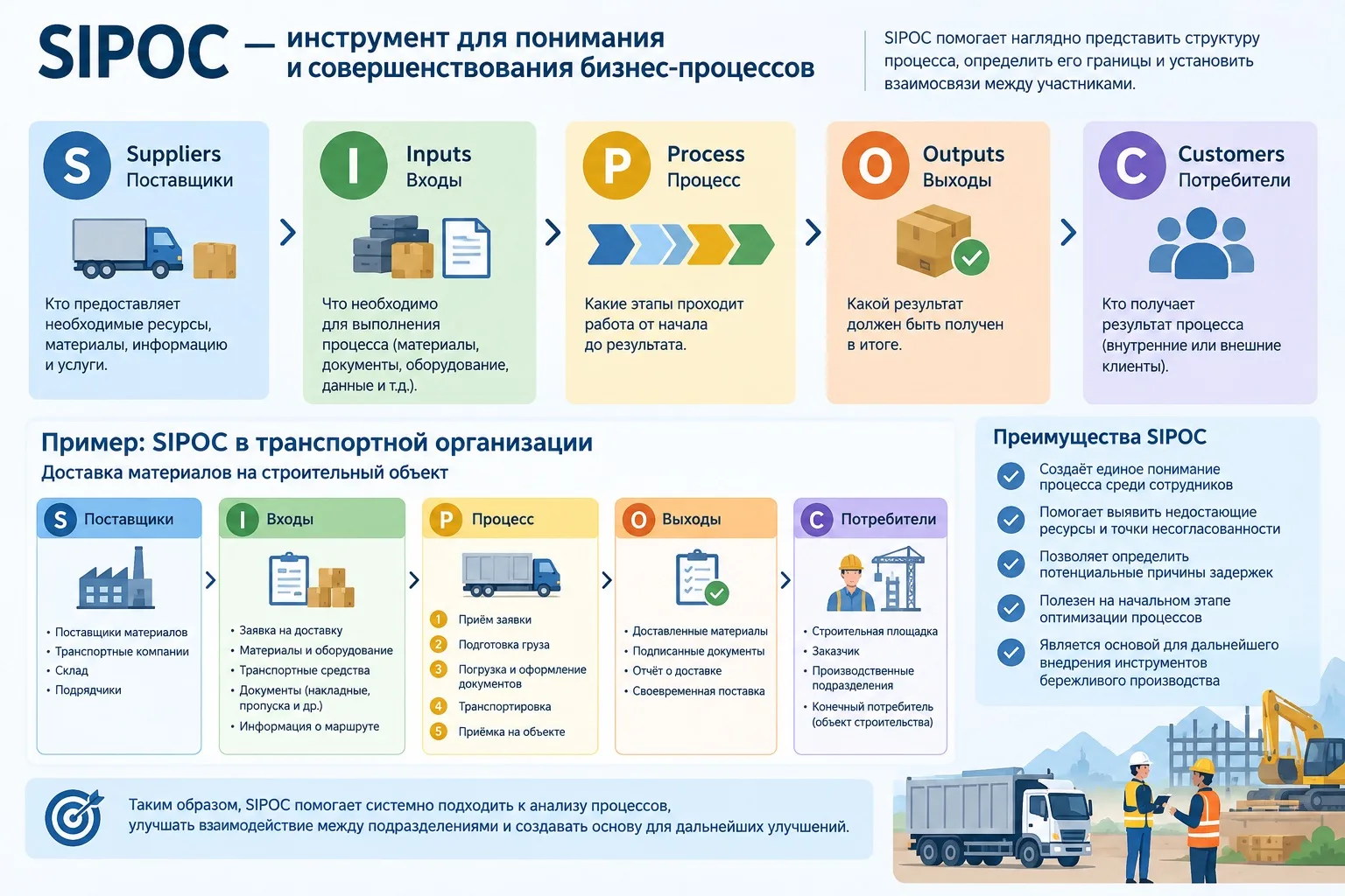 SIPOC: инструмент для понимания и совершенствования бизнес-процессов