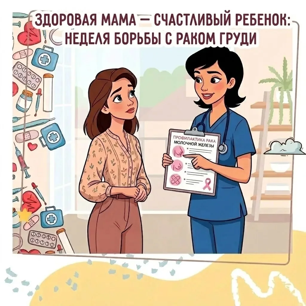 🔊 Неделя борьбы против рака молочной железы: Забота о себе — это забота о детях!