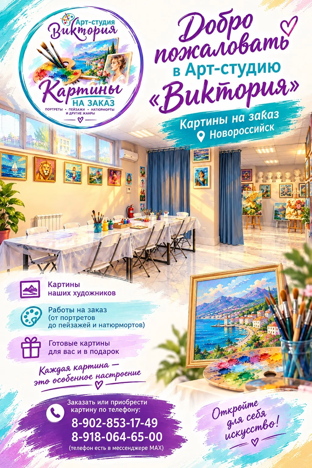 🎨 Добро пожаловать в Арт-студия «Виктория» | Картины на заказ | Новороссийск! ❤️
