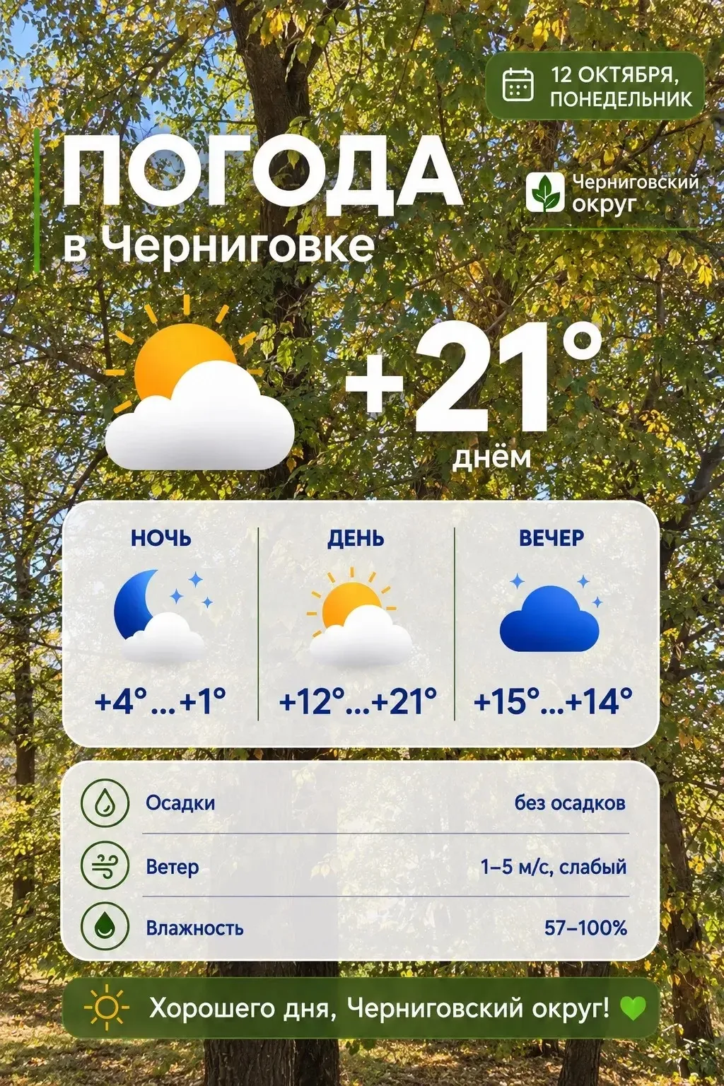 ☀️ Доброе утро, жители Черниговского округа!