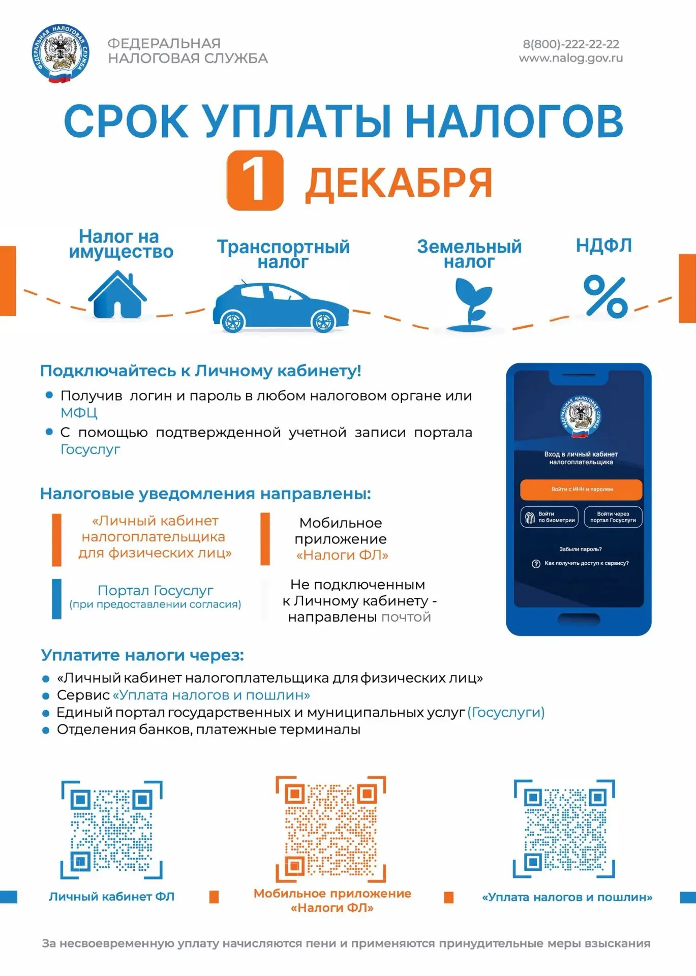 Пришло время уплатить имущественные налоги и налог на доходы физических лиц по направле...
