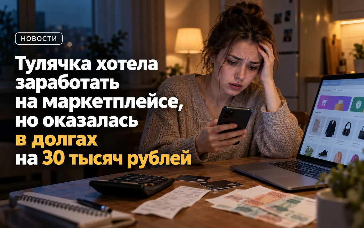 💸 Тулячка хотела заработать на маркетплейсе, но оказалась в долгах на 30 тысяч рублей