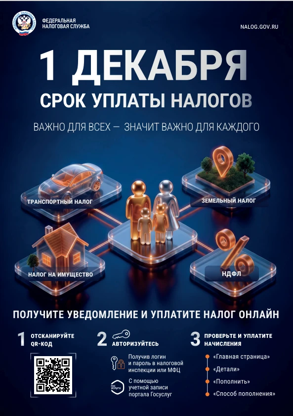 🏠🚗 Успейте оплатить имущественные налоги до 1 декабря!