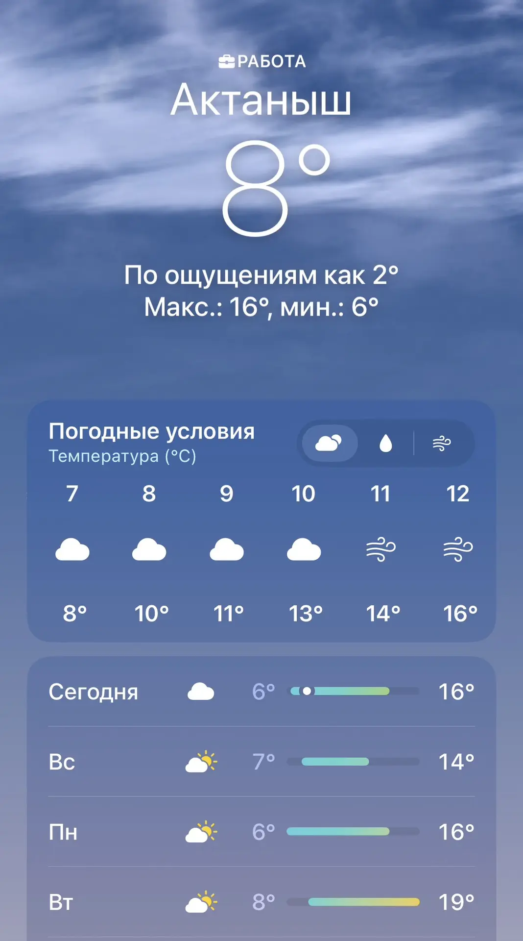 10 октябрь һава торышы, Актаныш өчен.