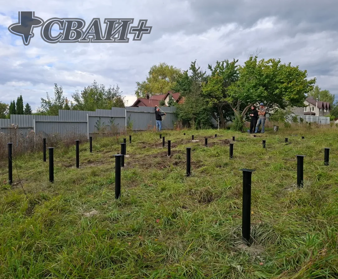Фундамент на винтовых сваях под беседку с пристроем 🔩