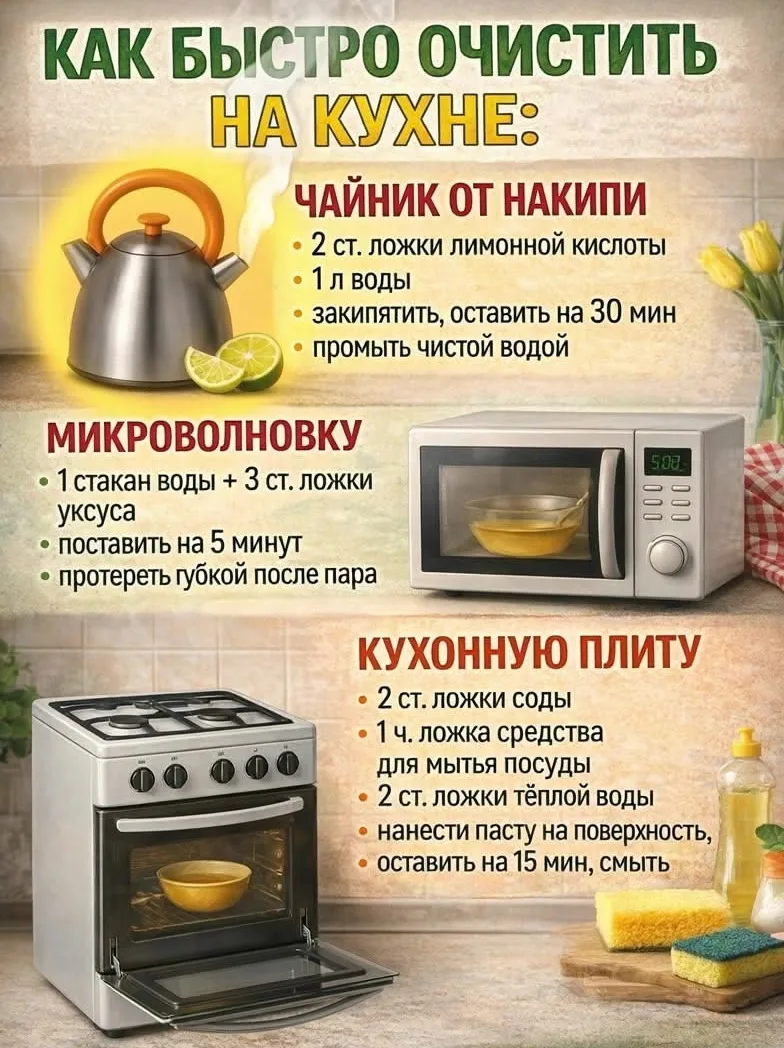 🧼 Быстрая чистка на кухне