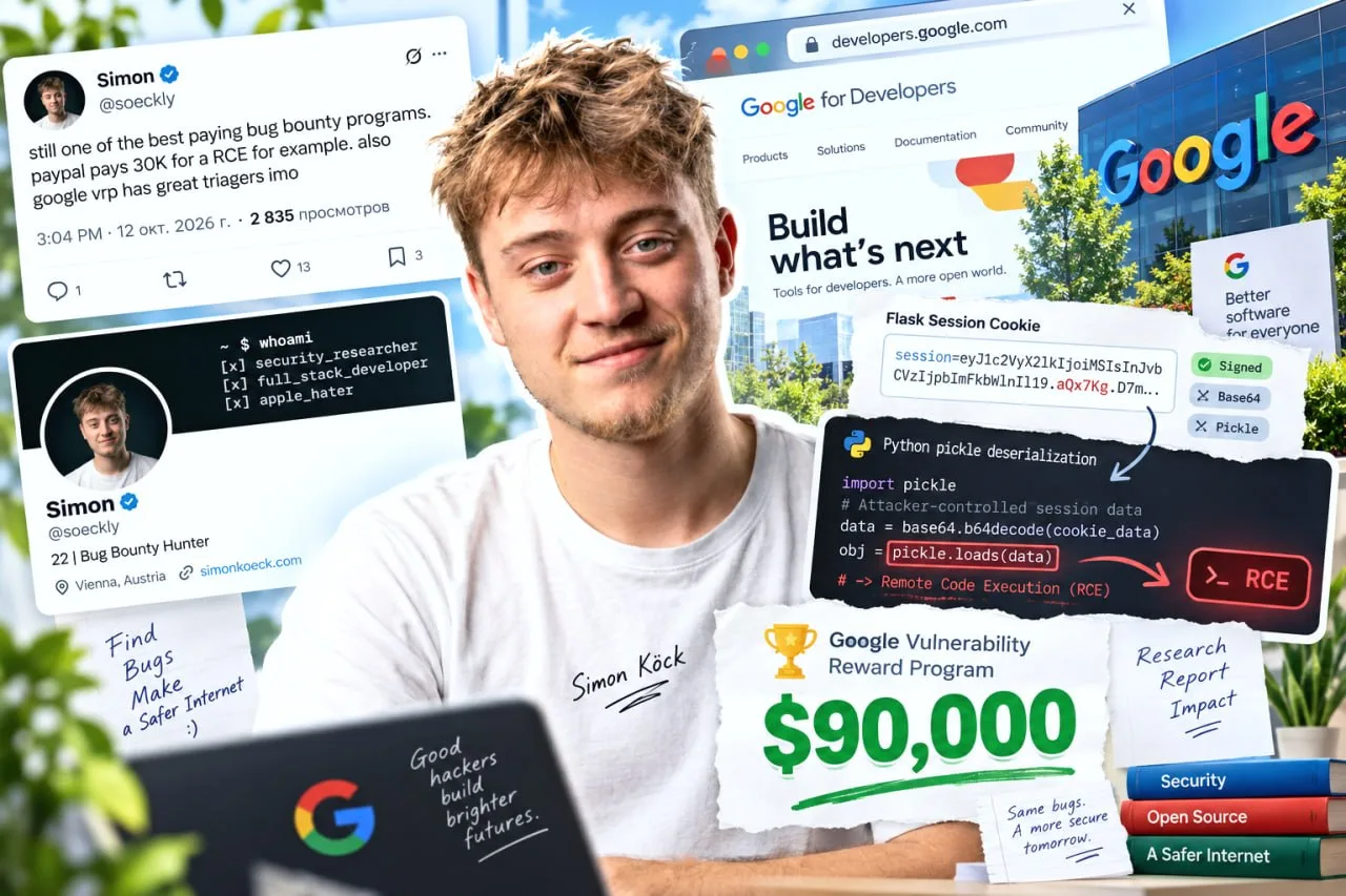🌐 Google выплатила исследователю вознаграждение в размере 💻$90 000