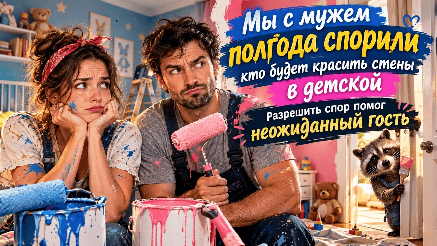 С мужем полгода спорили кто будет красить стены в детской, разрешить спор помог гость