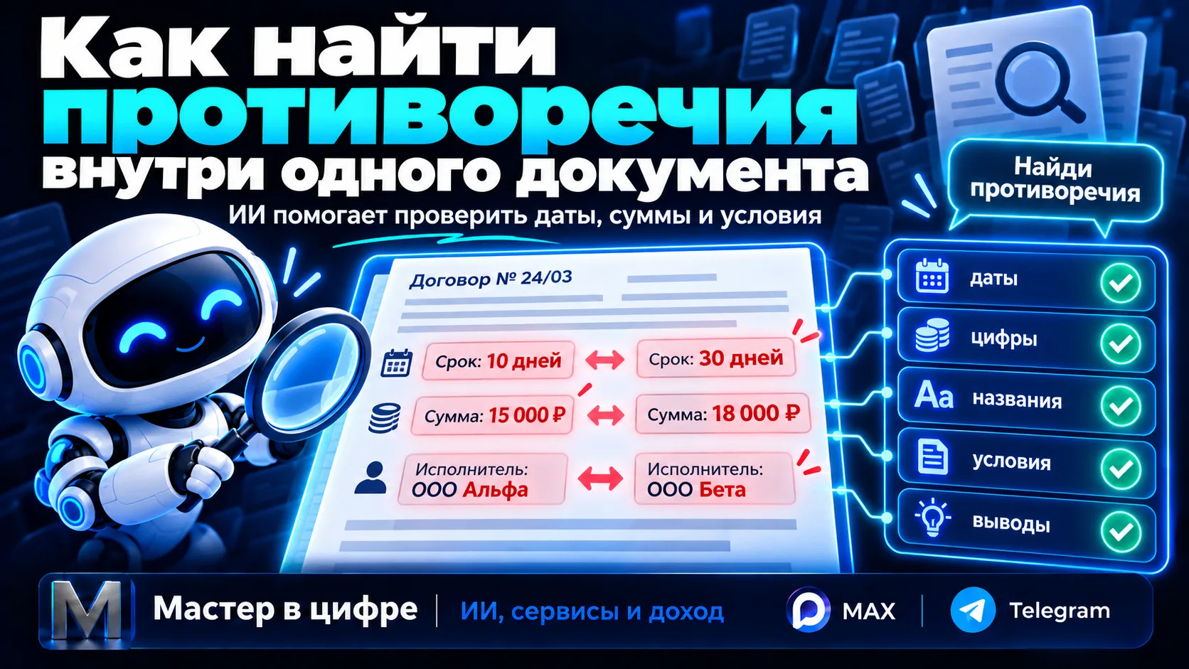 🔎 Как найти противоречия внутри одного документа