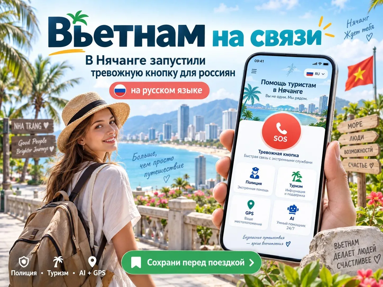 Вьетнам на связи: в Нячанге запустили «тревожную кнопку» для россиян на русском языке 🇻🇳