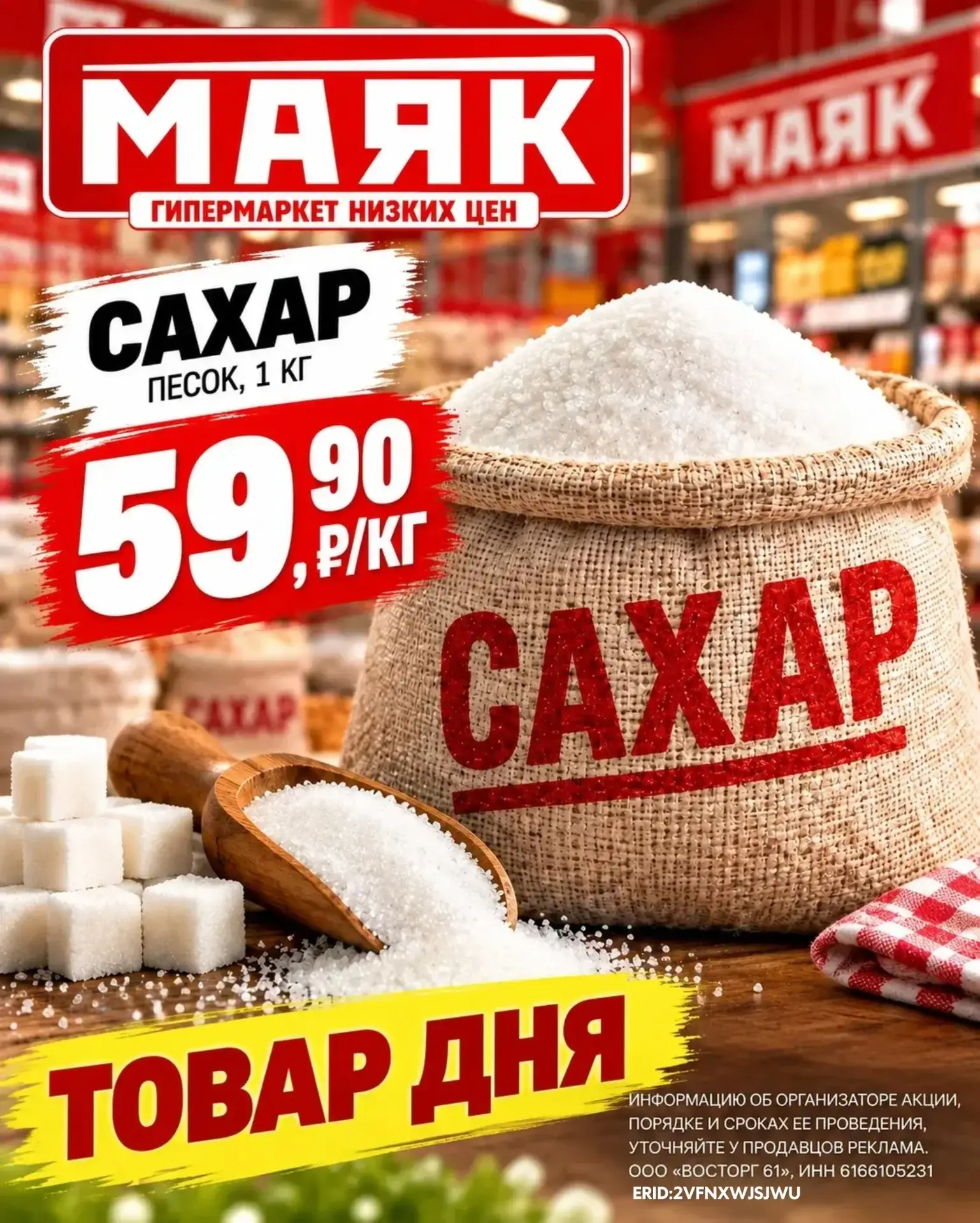 💥  С 12.10.2026 по 18.10.2026 в гипермаркете «Маяк» хит недели: