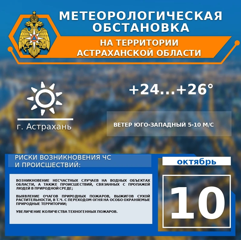 Метеорологическая обстановка на 10 октября 🍁