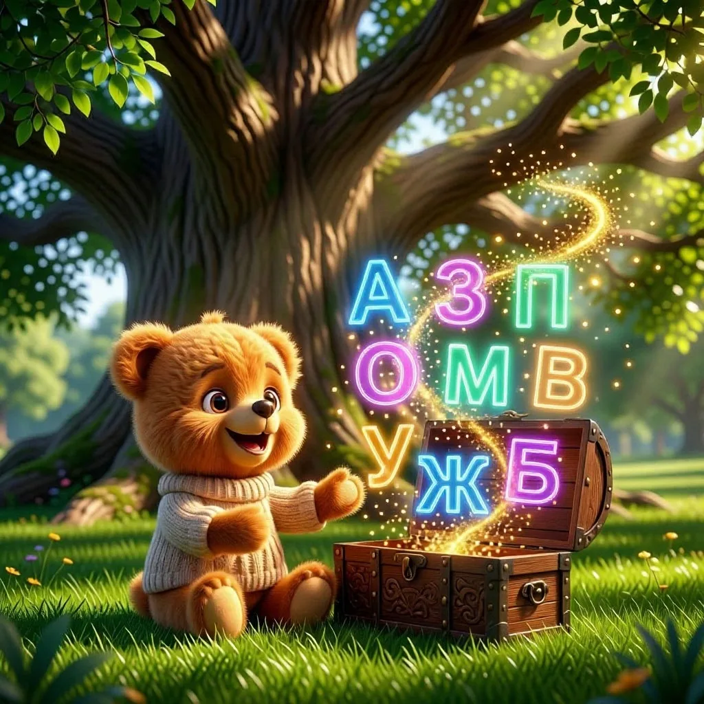 🧰 Волшебный сундучок Мики: повторяем первые буковки! 🐻✨