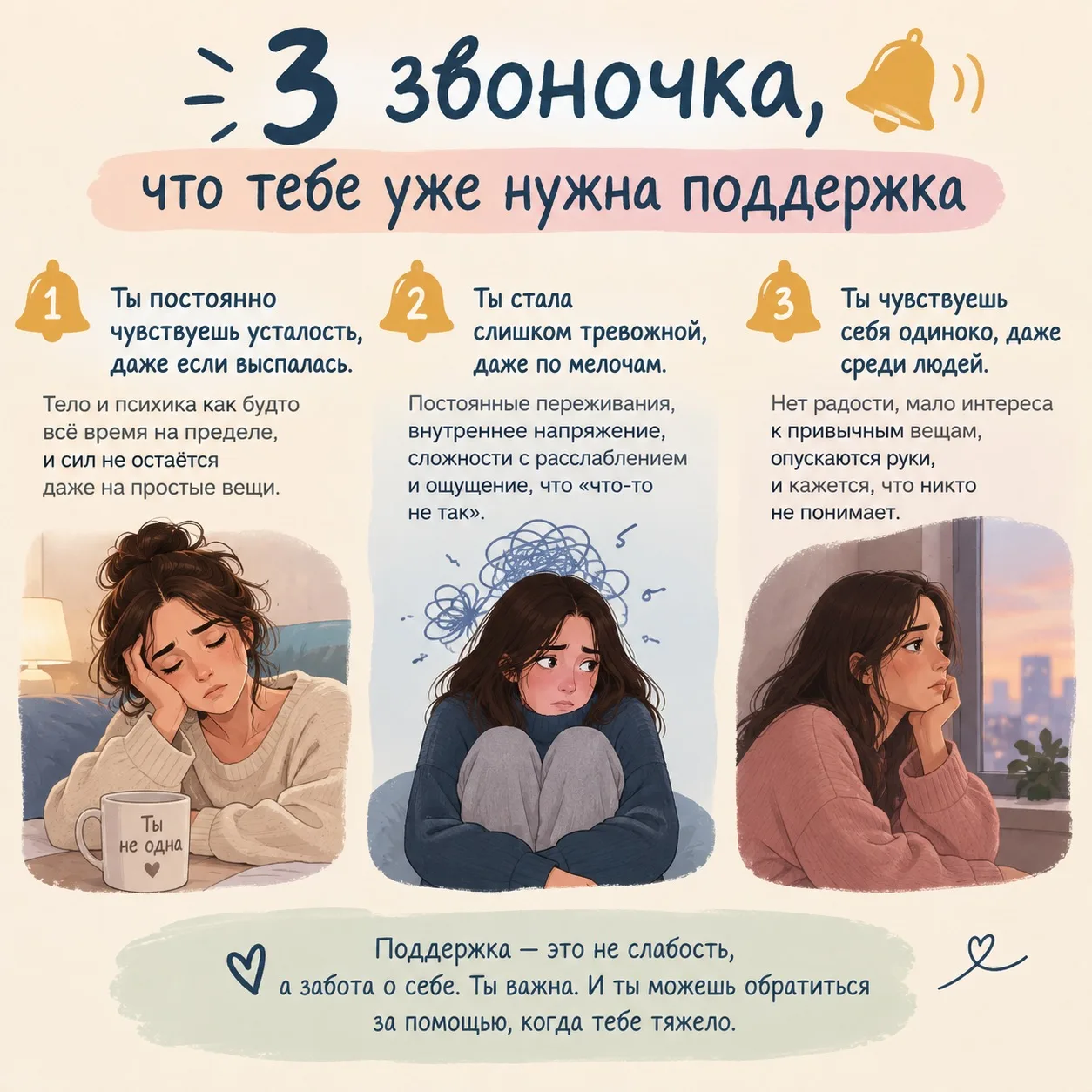 Иногда человеку кажется, что раз он не плачет круглосуточно и не лежит без сил, значит,...