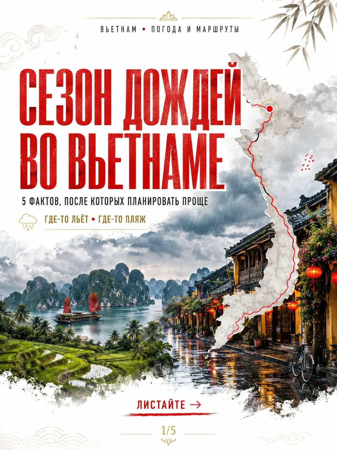 5 фактов о сезоне дождей во Вьетнаме: почему «летом там дожди» — не вся правда 🇻🇳🌧️