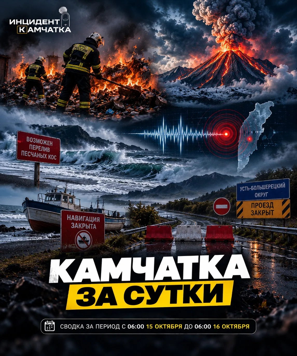 🔥 Мусор горел дважды, море грозит переливами, а пять вулканов не успокаиваются