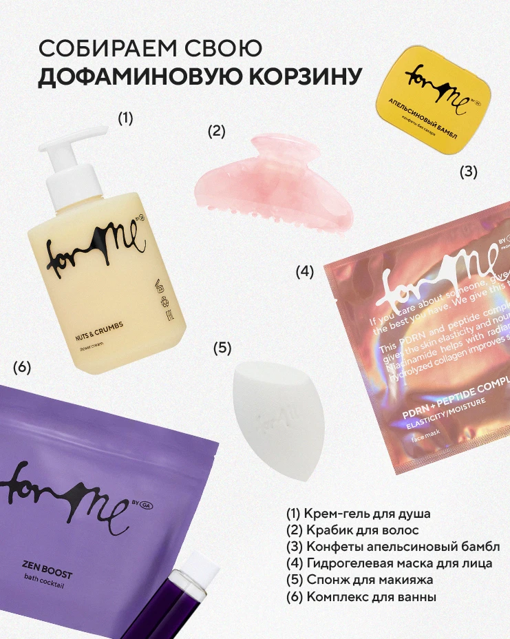 С дофаминовым меню разобрались, теперь собираем дофаминовую корзину, чтобы порадовать с...