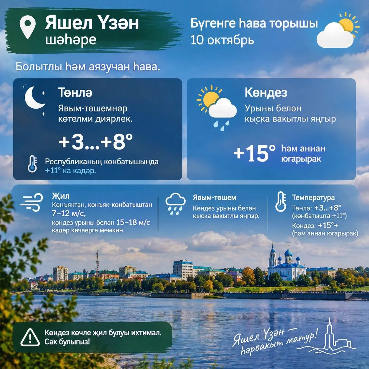 Һава торышы нинди булуга карамастан, кәефегез һәрвакыт күтәренке булсын! 🍁