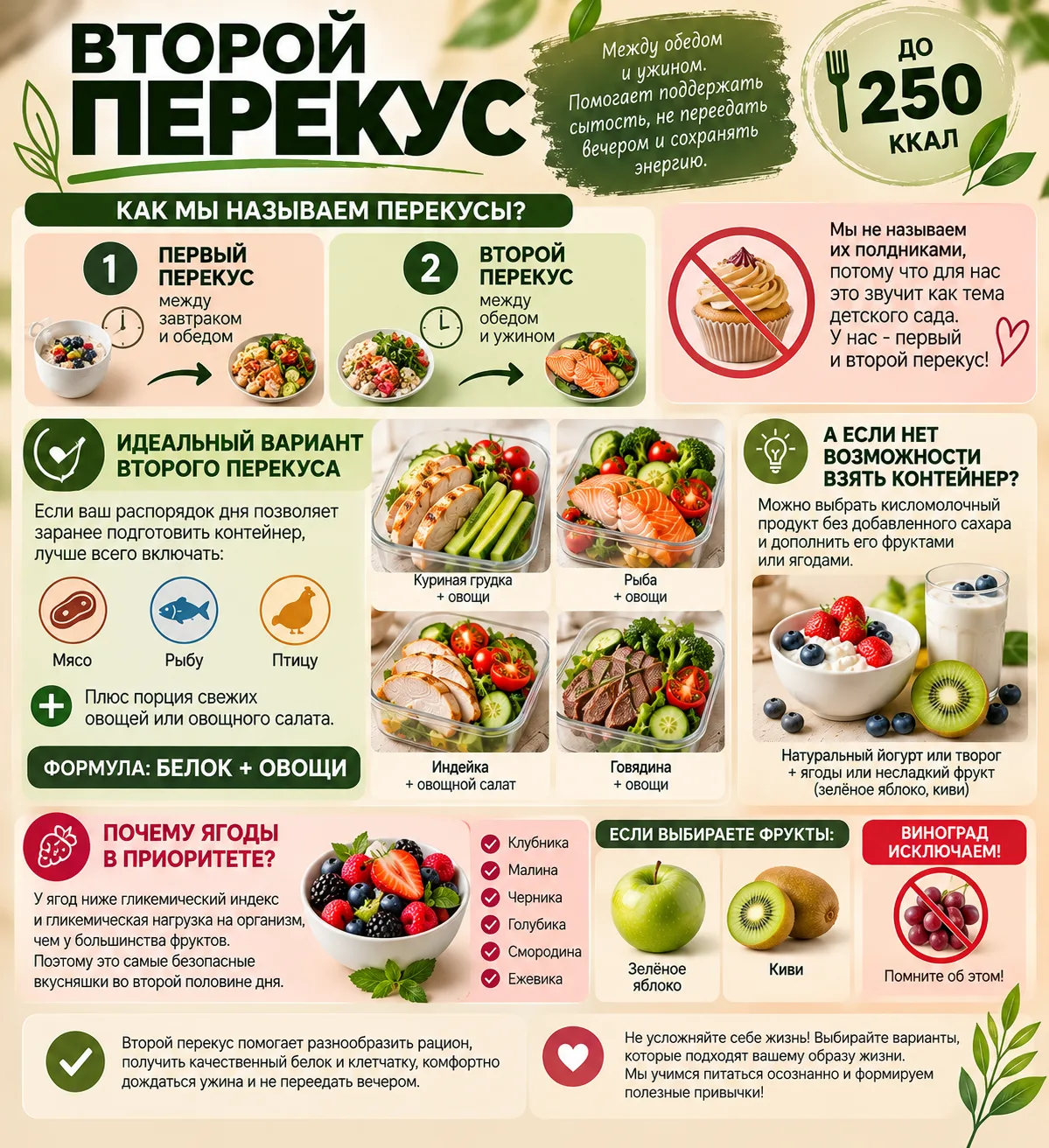 🥗 ДЕВОЧКИ, СОБИРАЕМ ВТОРОЙ ПЕРЕКУС! 💚