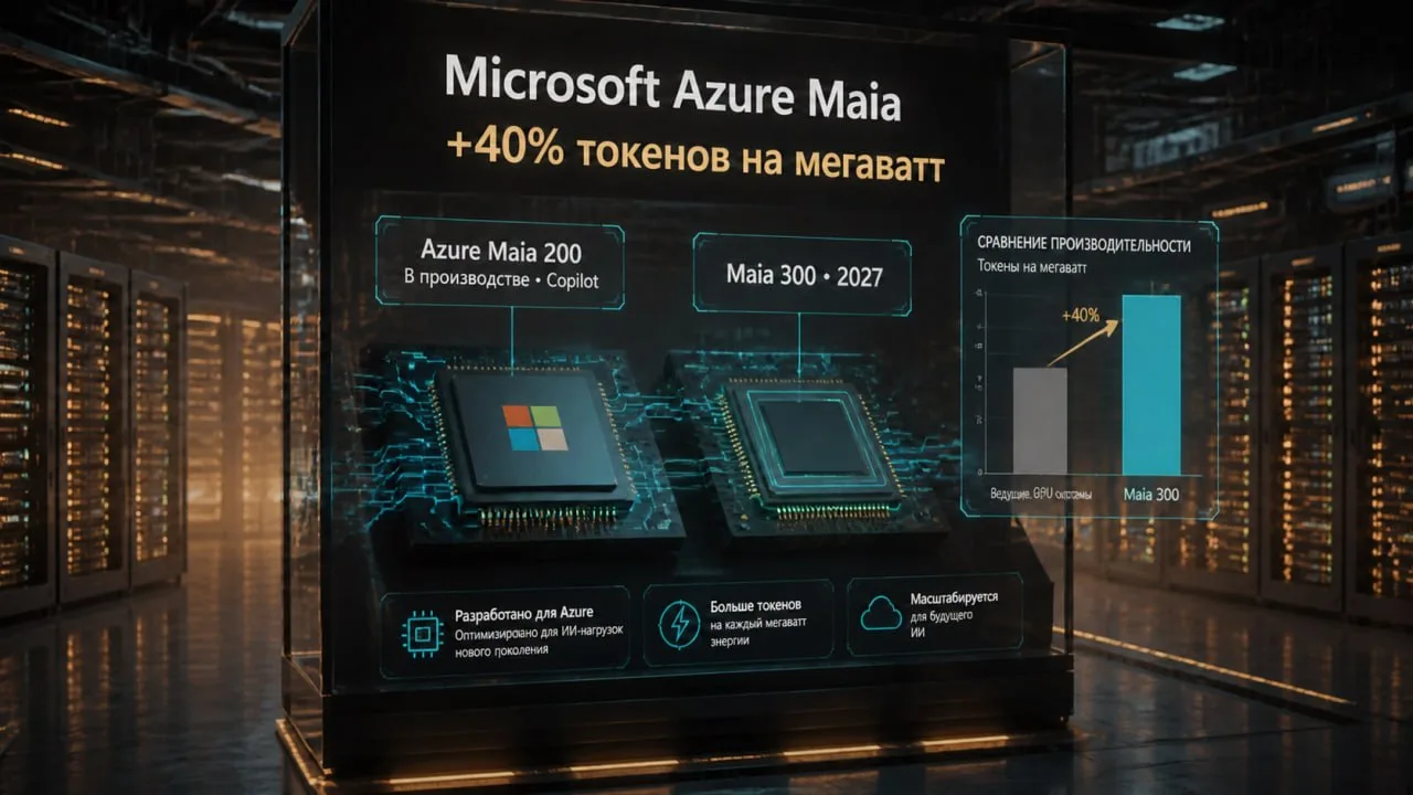✅ Microsoft наращивает выпуск собственных ИИ-ускорителей