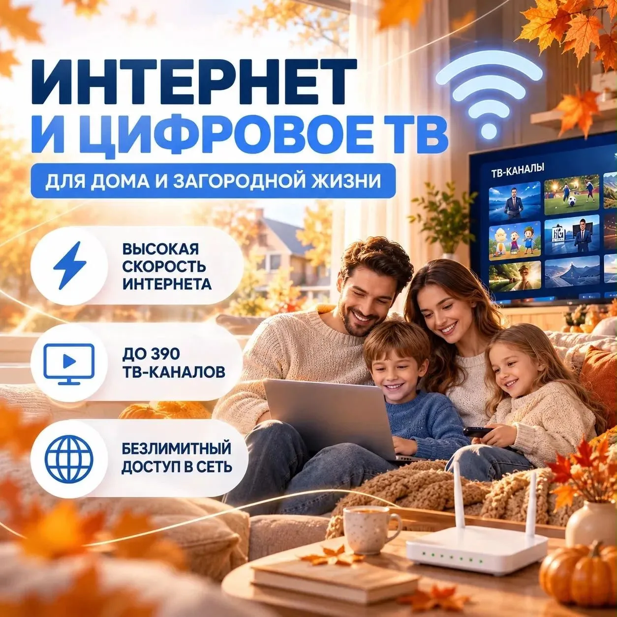 Безлимитный интернет для дома и семьи!