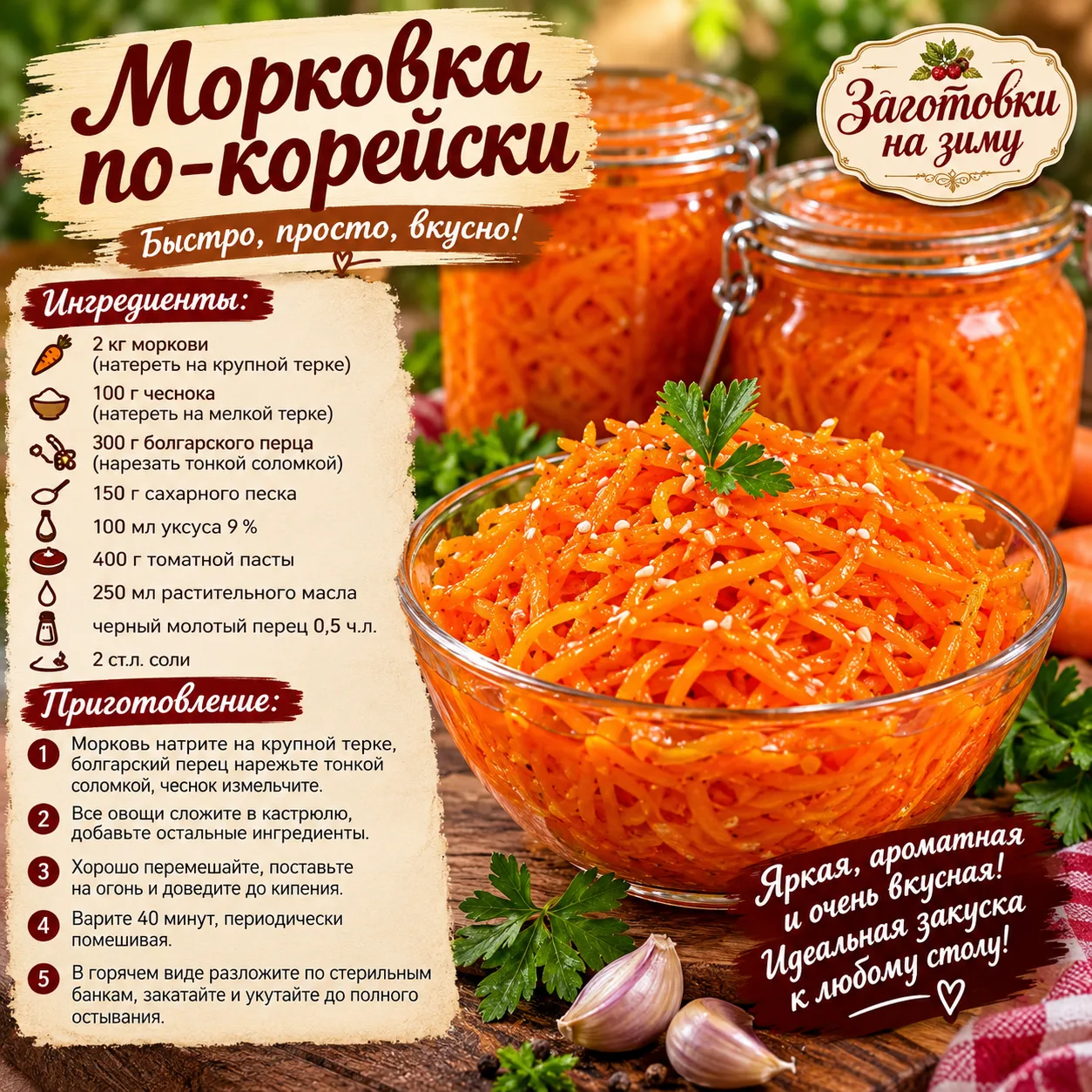 🥕Сейчас самый сезон для такой заготовки!