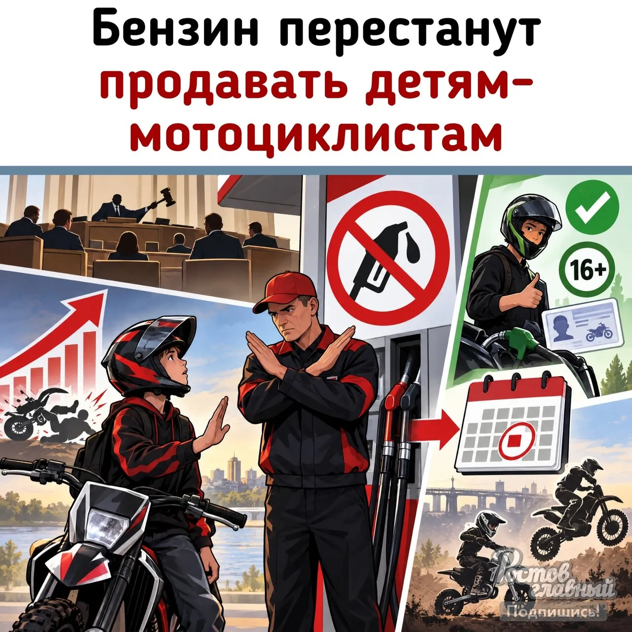 ⛽ Бензин запретили продавать детям-мотоциклистам в Ростовской области!