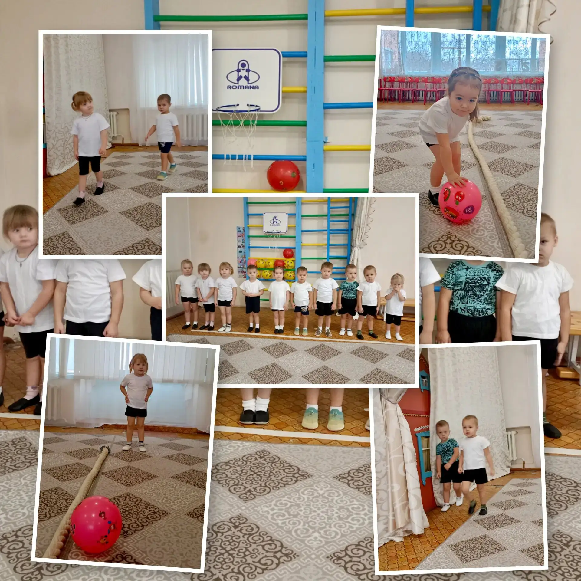 🎉 Малыши подросли - и сегодня у них было первое занятие по физкультуре! 😍