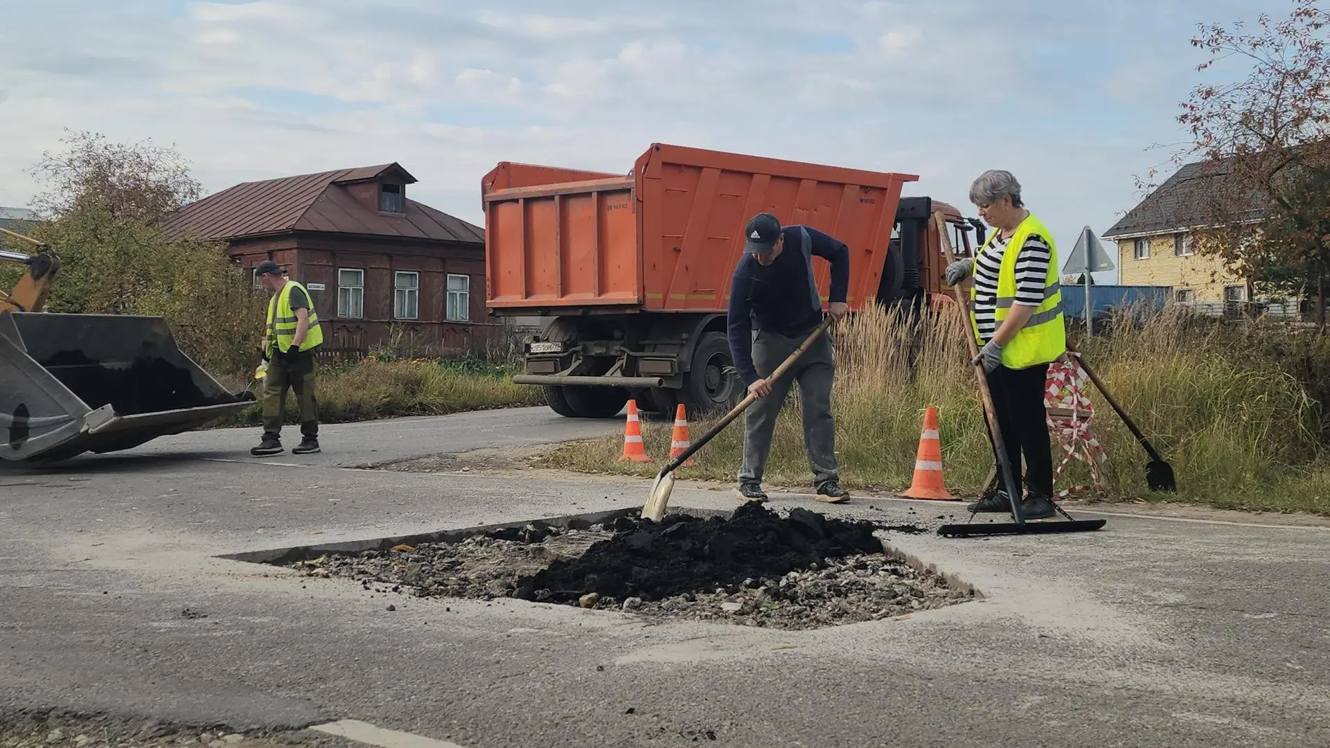 На Прогонной улице идет ремонт дороги