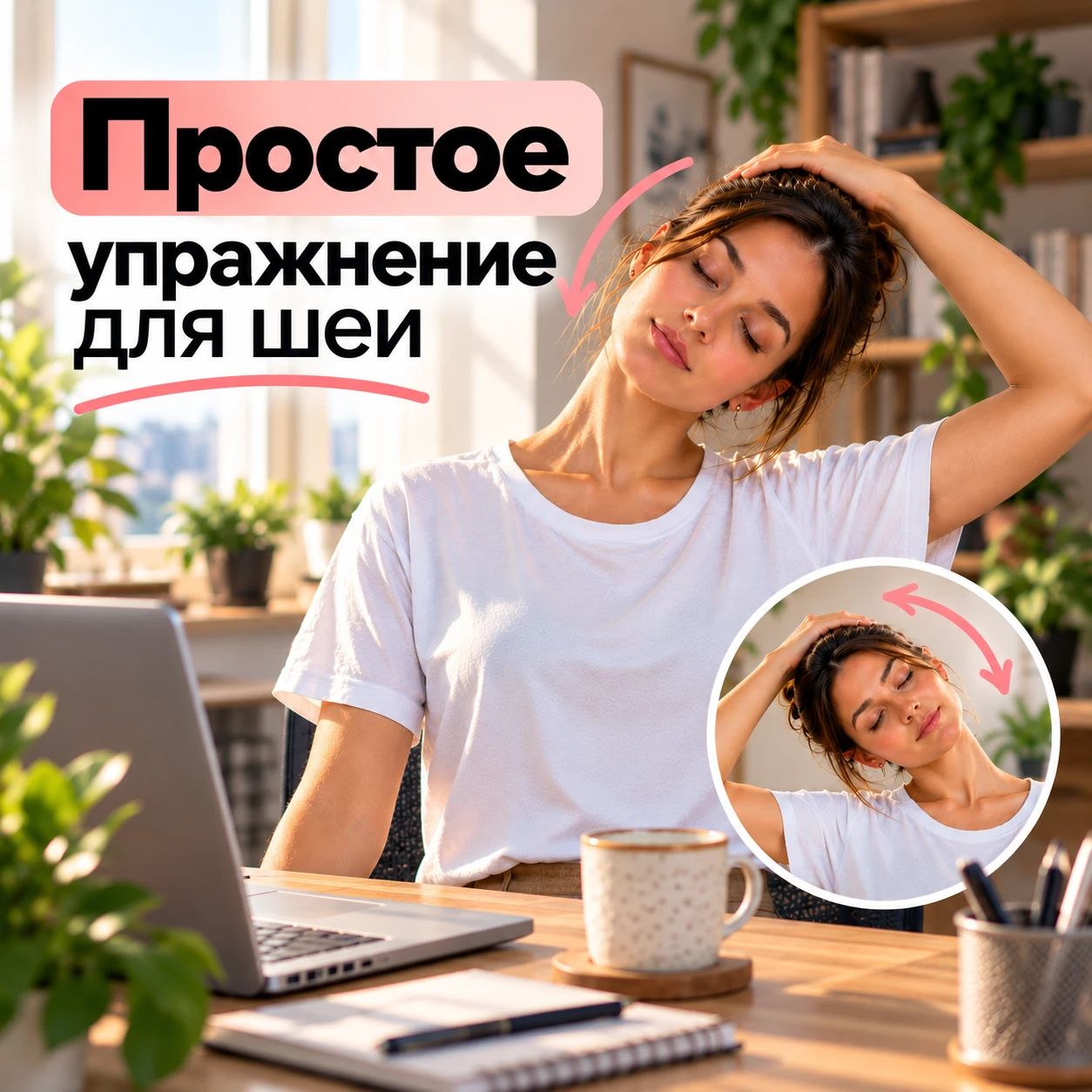 Устала шея? Попробуй это упражнение 👇