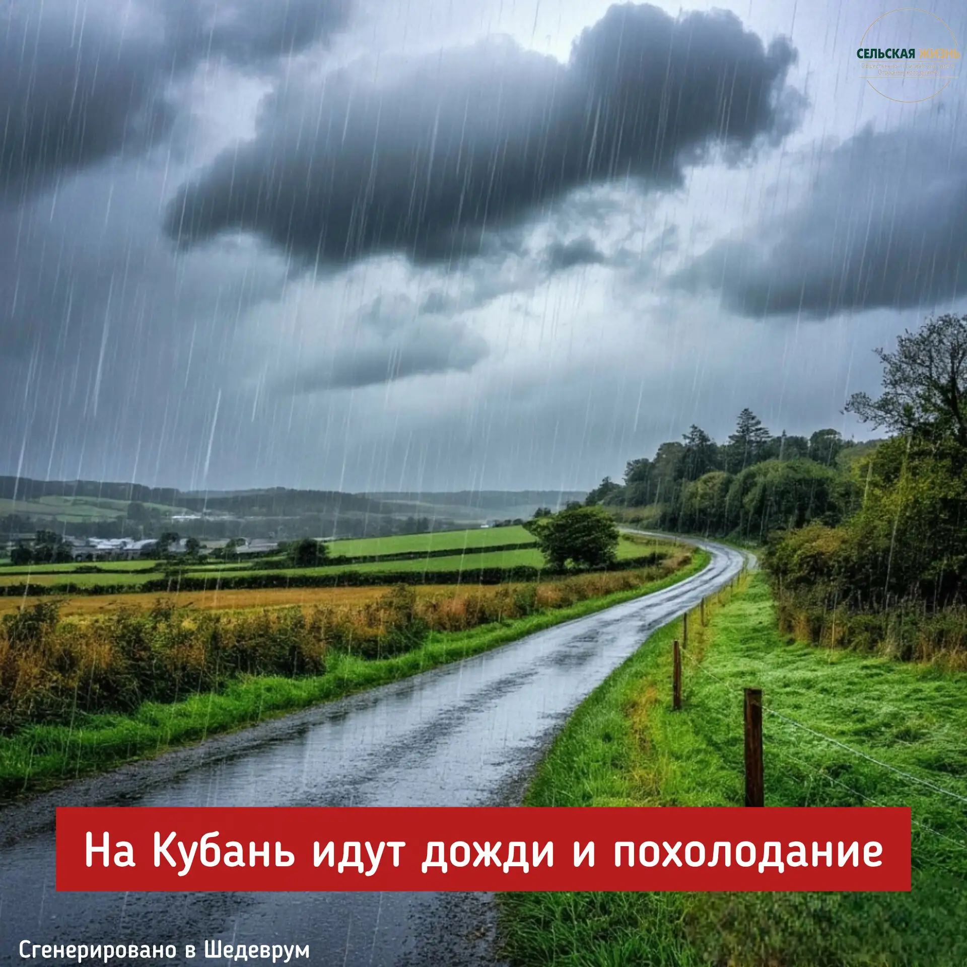 ☔️На Кубань идут дожди и похолодание