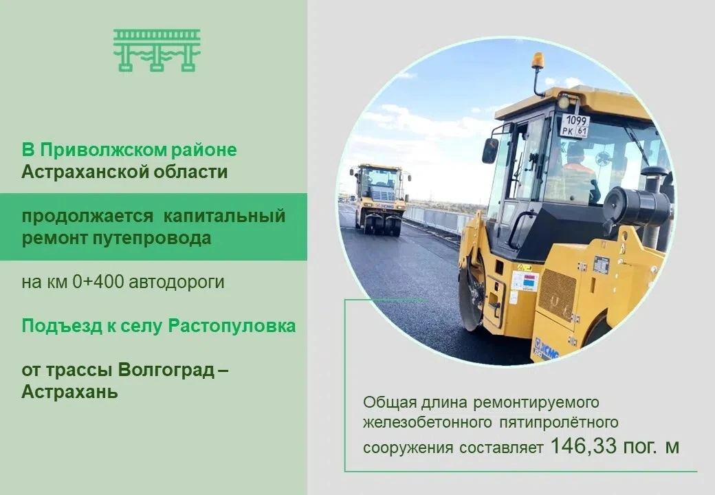 Следим за ходом работ на путепроводе (км 0+400) подъезда к селу Растопуловка в Приволжс...
