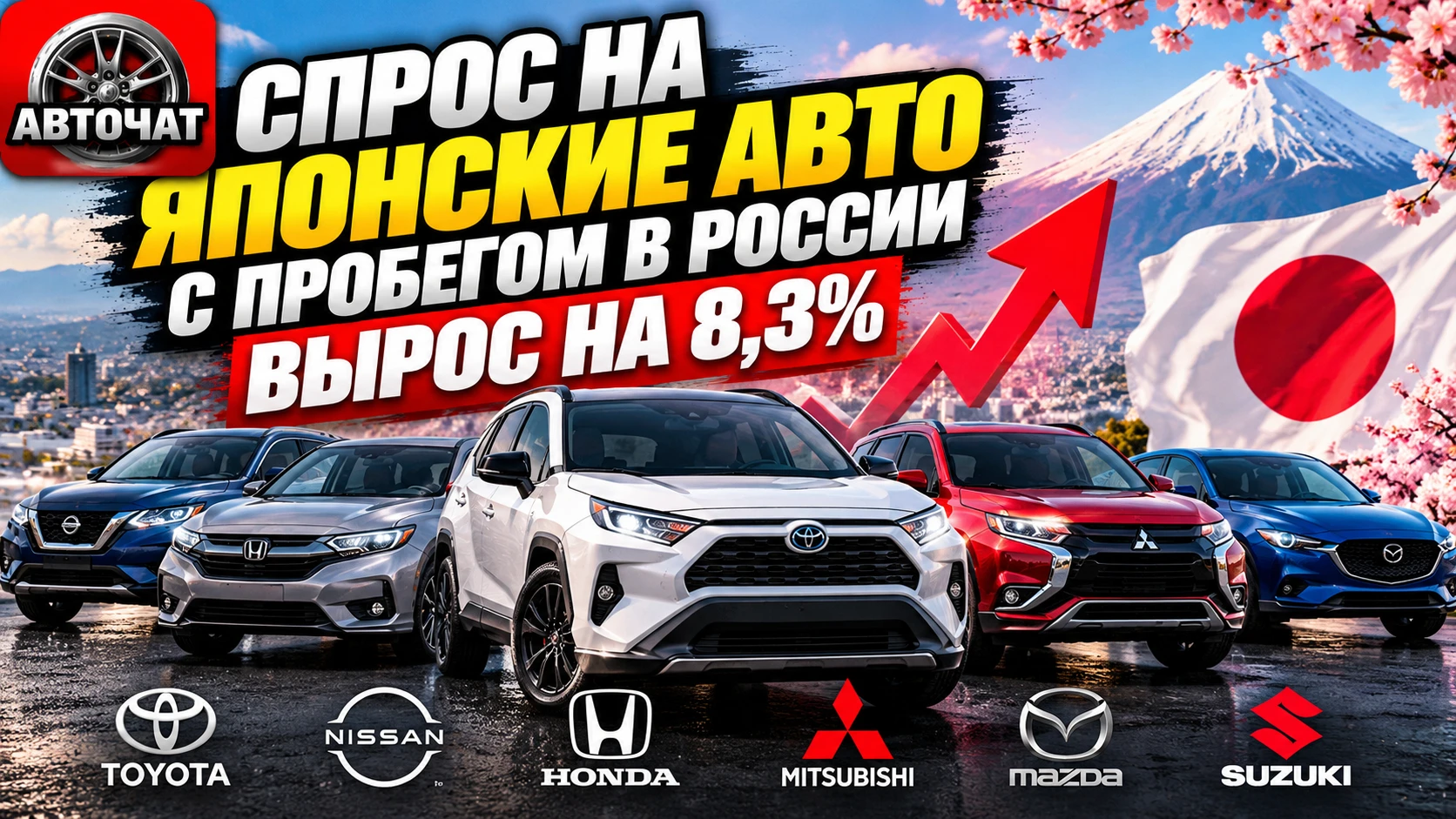 Спрос на подержанные японские автомобили в России вырос на 8,3%
