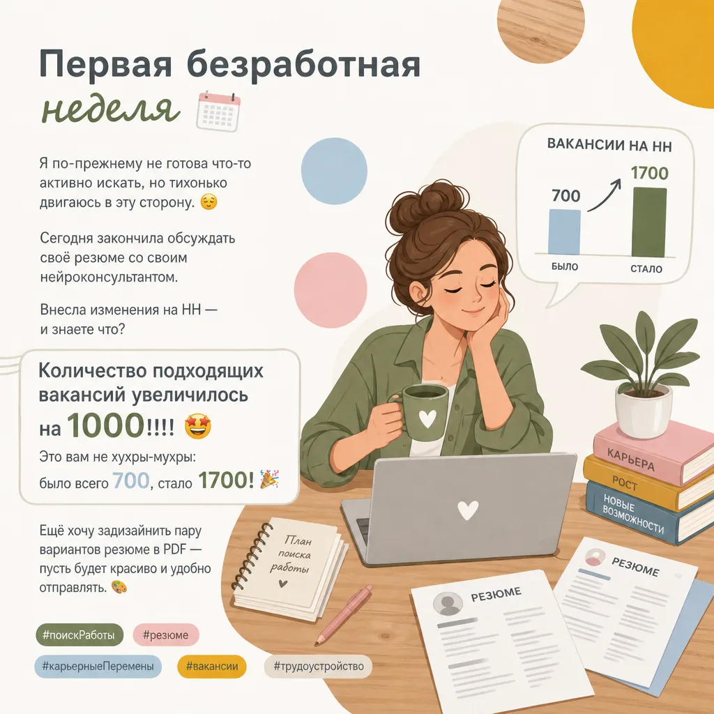 Началась первая моя безработная неделя. 🗓️