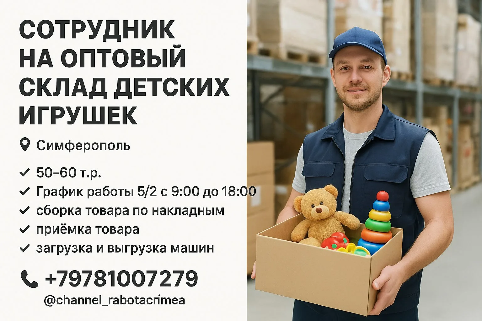 🔊 СОТРУДНИК НА ОПТОВЫЙ СКЛАД ДЕТСКИХ ИГРУШЕК