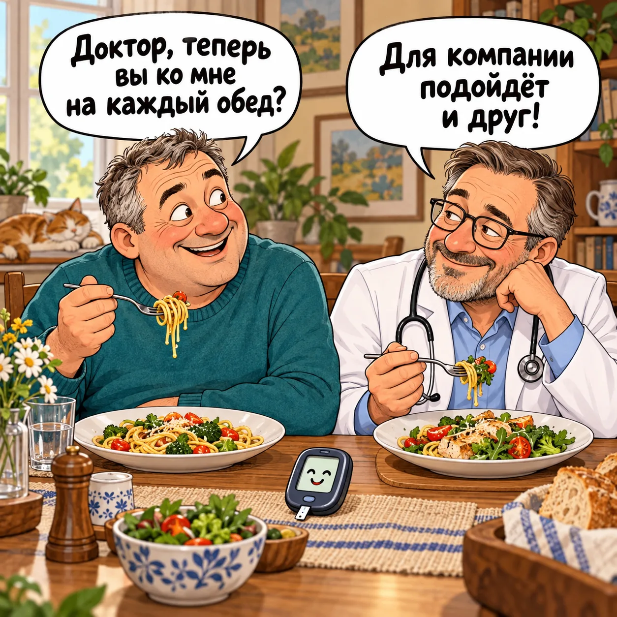 🍽️ Сахар после еды зависит от того, кто рядом