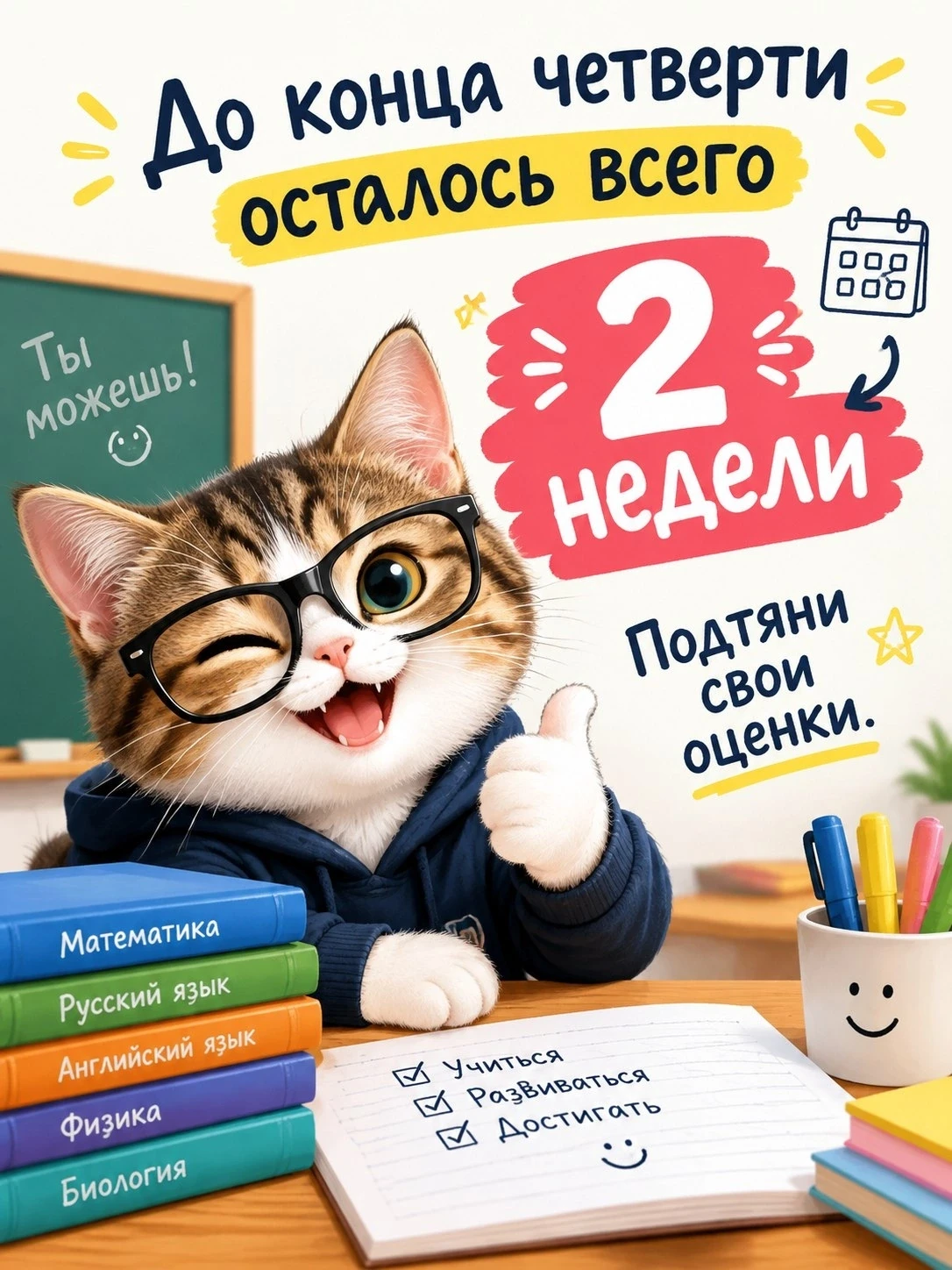 Друзья, финишная прямая! Четверть заканчивается через две недели, и каждый ваш шаг — эт...