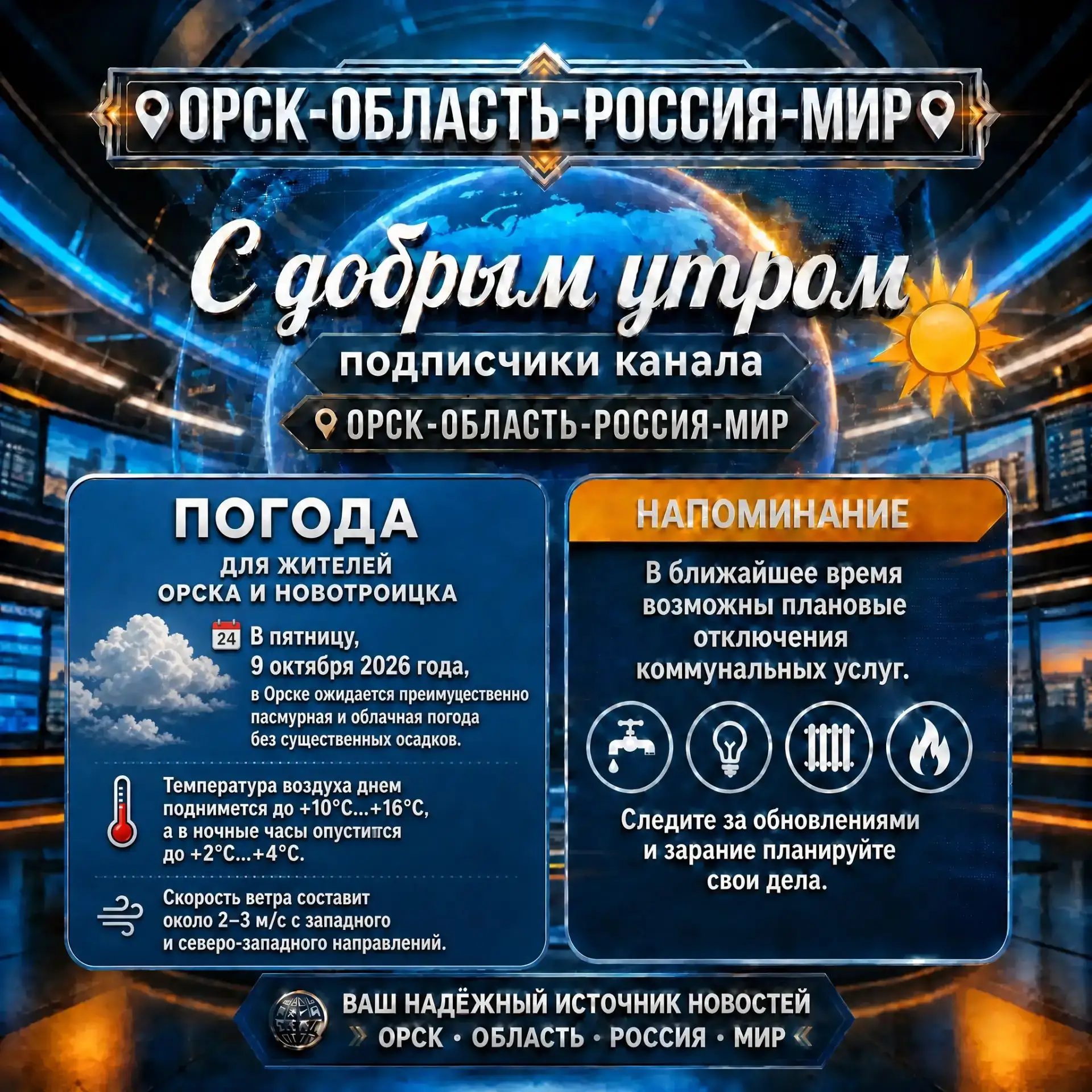 ☀️ Доброе утро, дорогие подписчики нашего канала 📌Орск-Область-Россия-Мир📌