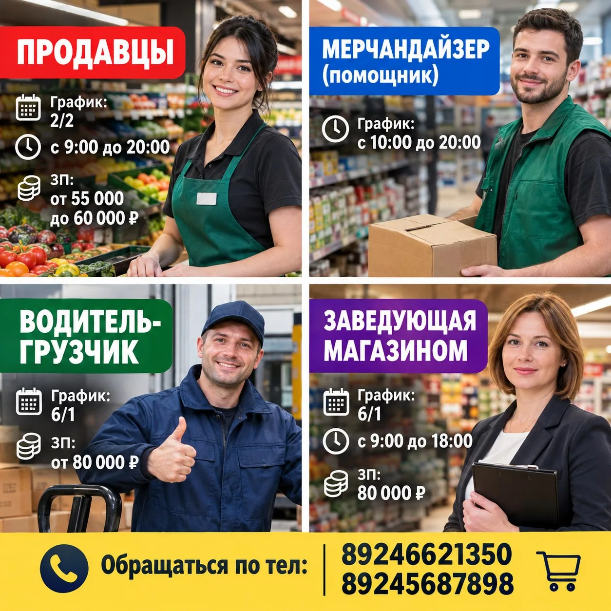 В продуктовый магазин требуются