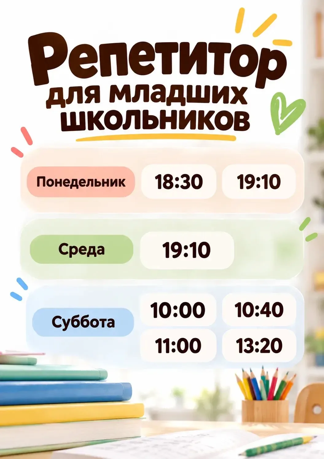 📚 Обновляем слоты репетитора!